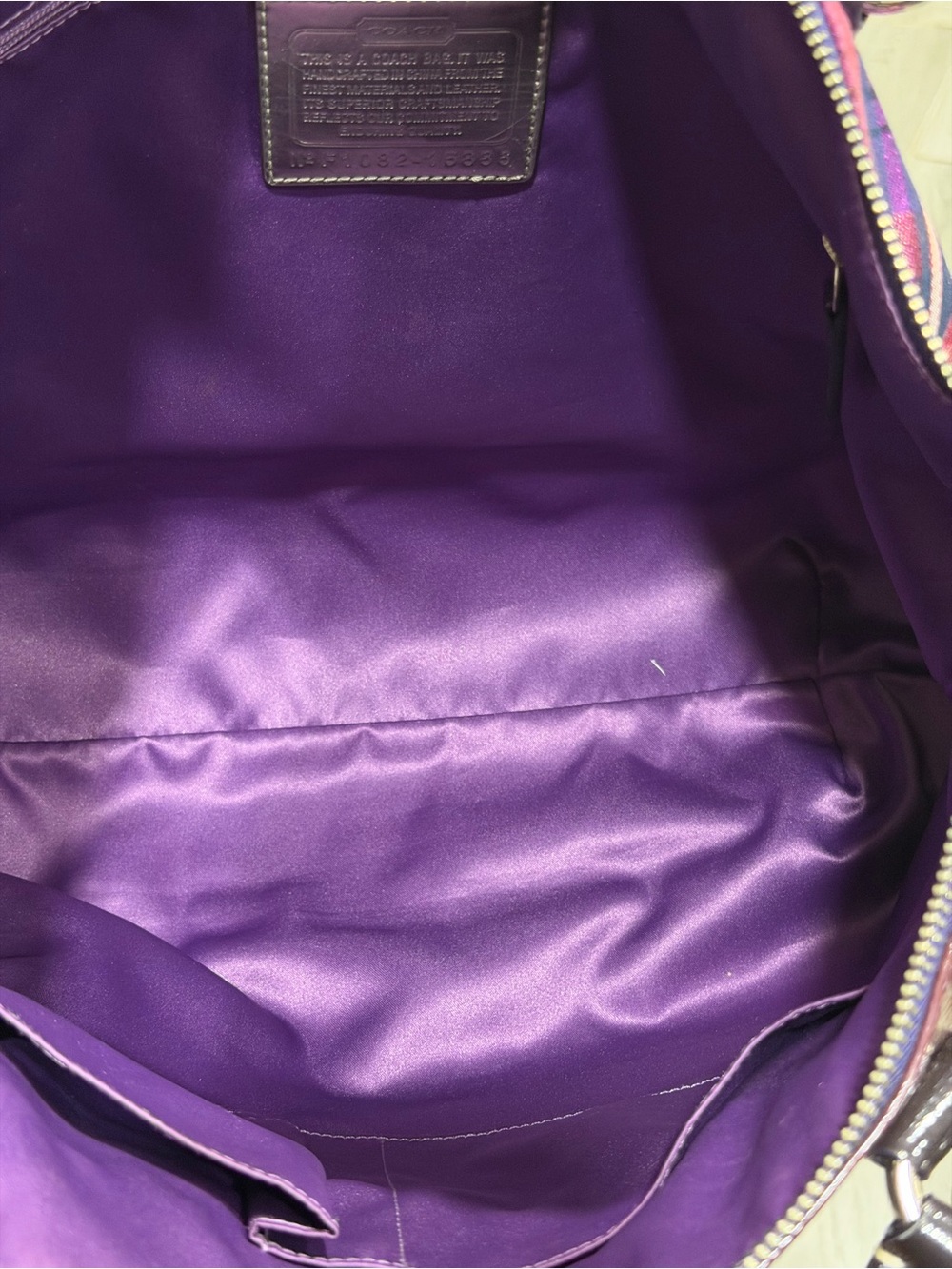 Coach Poppy Tartan Plaid Glam Tote Bag - Picture 8 of 11